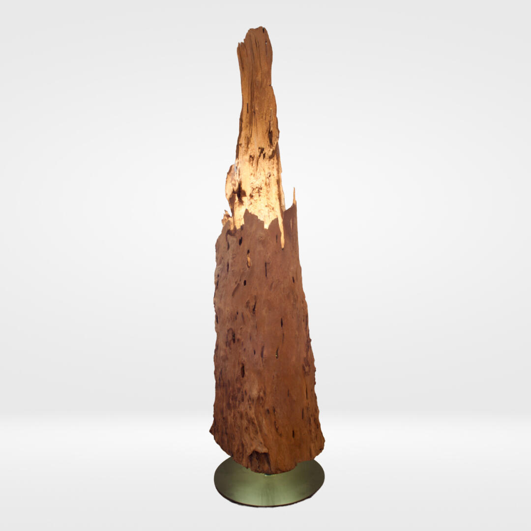 Hollow mahogany lamp